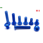 NIEBIESKIE ALUMINIOWE ŚRUBY ISO 7380 M8